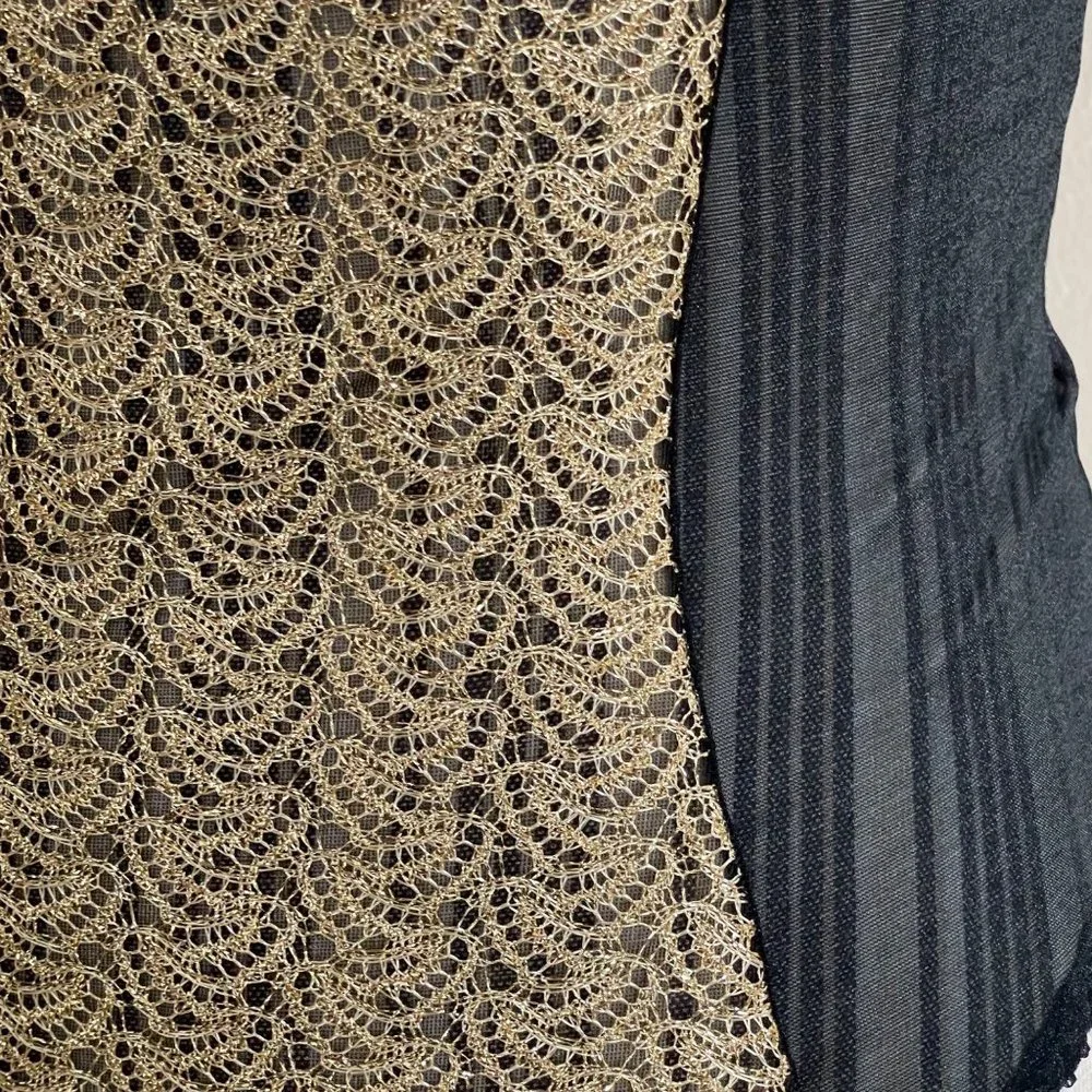 Vintage 90's Frederick's of Hollywood Gold Black Bodysuit USA Made Size M - Picture 6 of 12